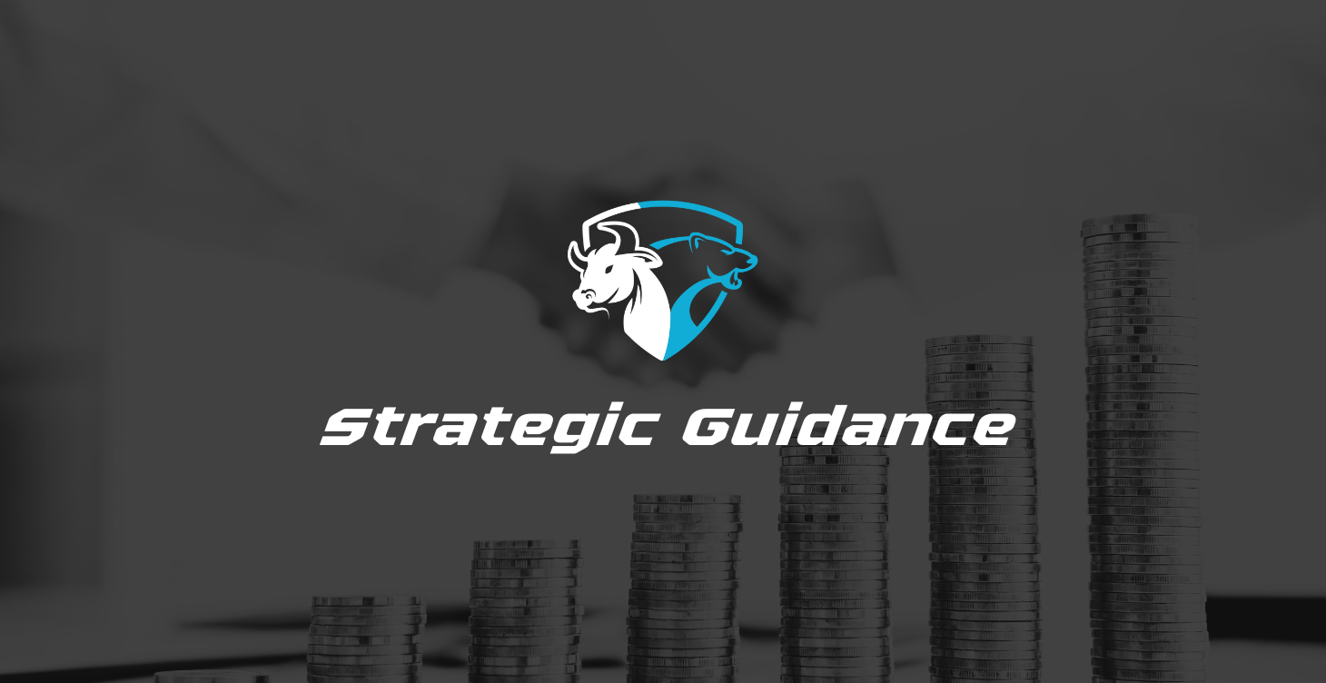 Stacked coins rising with Chromeski Capital logo and Strategic Guidance headline